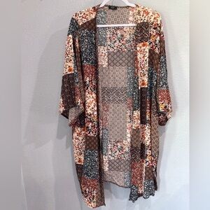 Boho Patchwork Duster Long Lightweight Retro Festival 70's Hippie